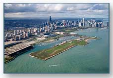 Chicago Skyline and Northerly Island