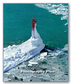 Muskegon Lighthouse in Winter