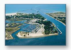 The Muskegon Channel and the Harbour Towne Marina