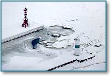 Pentwater Piers in Winter