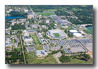 Notre Dame campus aerial photo