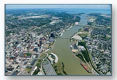 Aerial photo of Toledo and the Maumee River