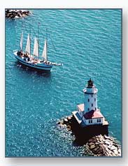 Chicago Harbor Lighthouse with the Windy