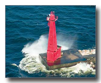 Muskegon lighthouse photo for book cover