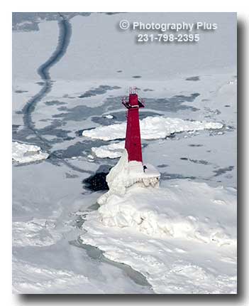 Muskegon Lighthouse in Winter